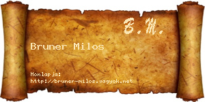 Bruner Milos névjegykártya